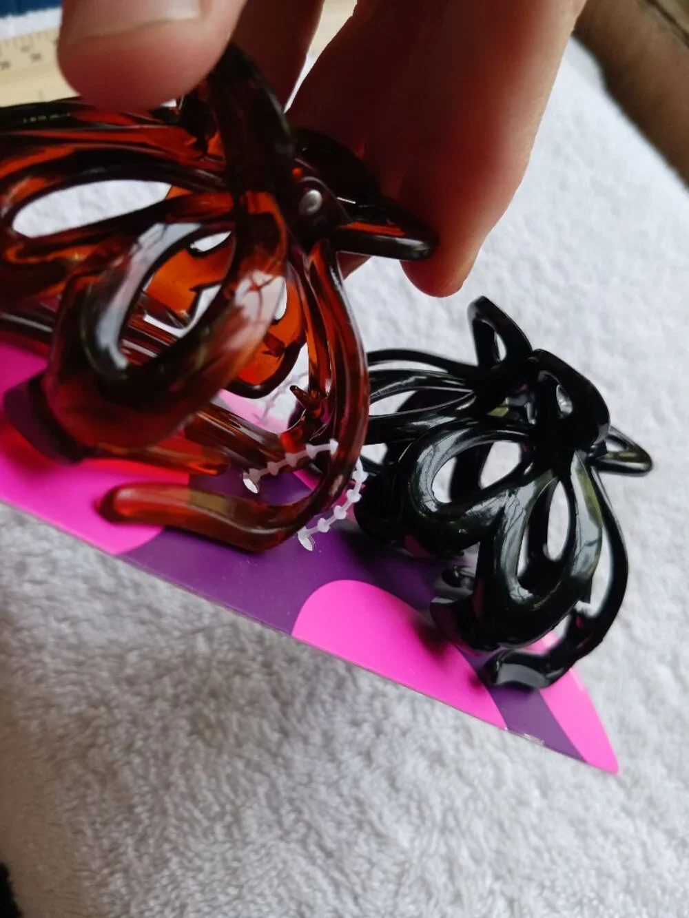 2 Goody Octopus Spider Slideproof Claw Clips Hair Jaw Plastic Lily Black Brown
